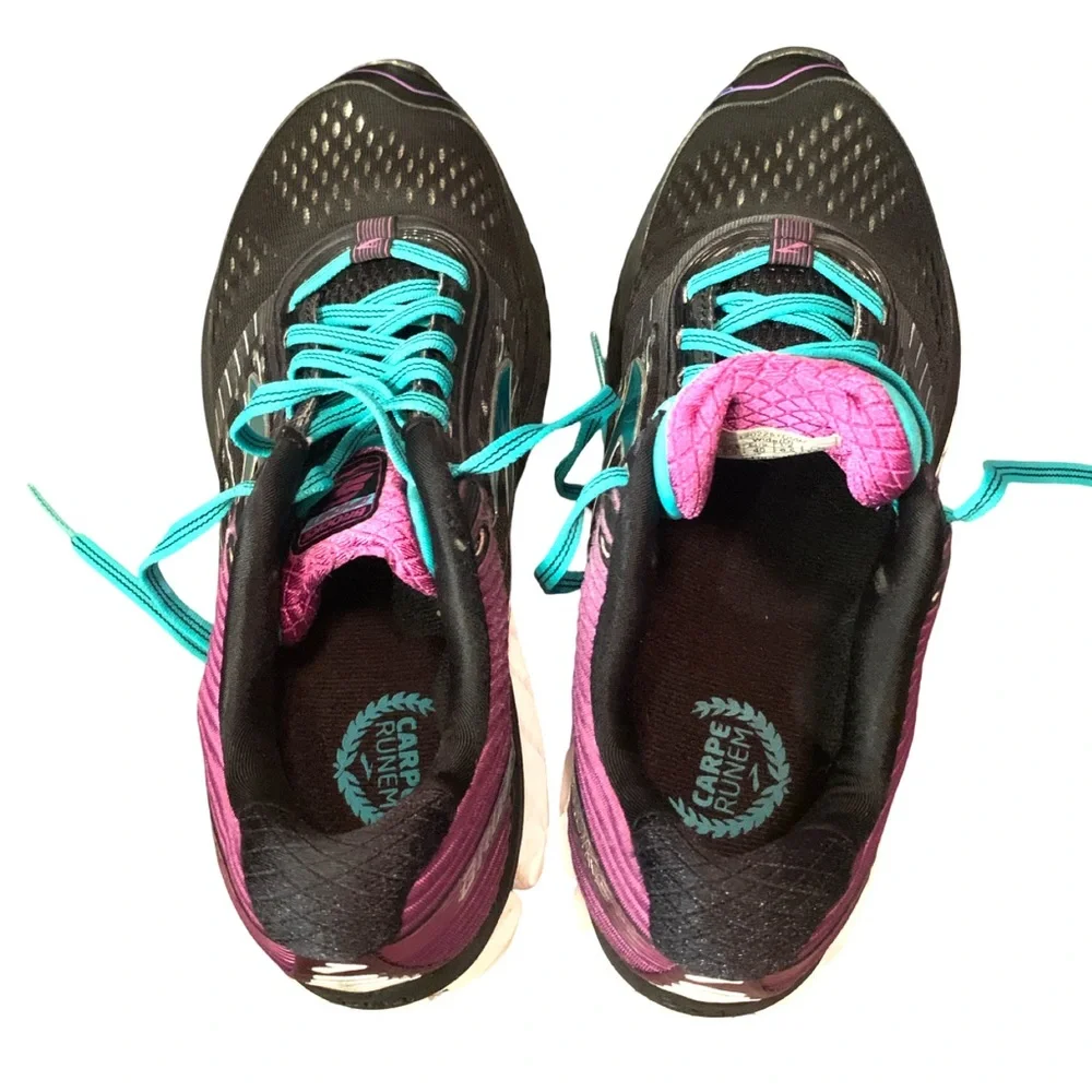Brooks athletic sneakers GHOST  9 purple turquoise Sz 8.5D Wide Woman Running - Picture 7 of 7